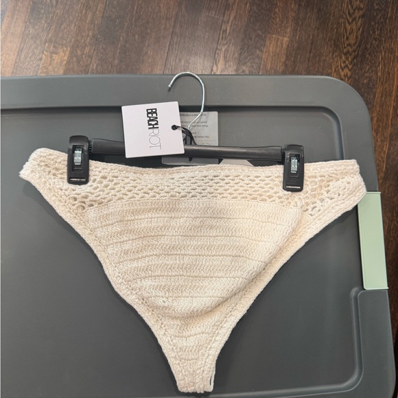 Beach Riot Cream Crochet Bikini Bottom